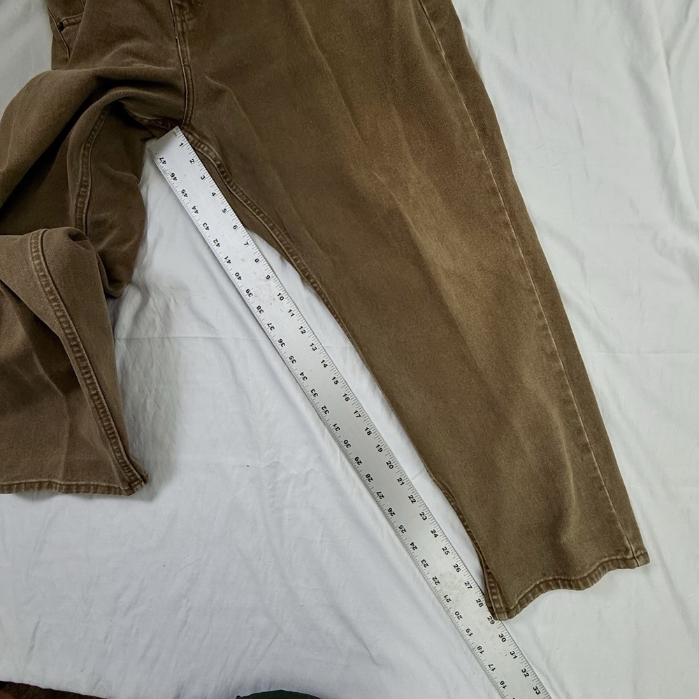 LL Bean Double L Comfort Waist Jeans Mens 46x29 Brown Khaki Cotton Straight Leg - Picture 7 of 12